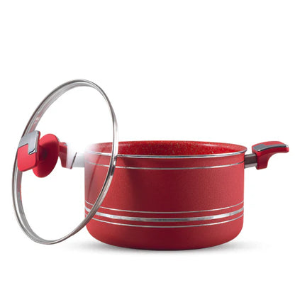 Marble Coated Non-Stick Casserole with Glass Lid | Multiple Sizes for Family & Bulk Cooking