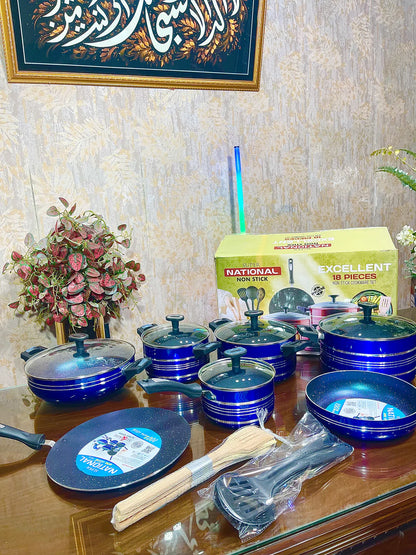 Excellent 18 Pieces Marble Sand Coated with Kitchen Tools