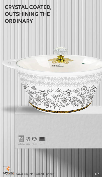 NOVA 80-Piece Double Glaze Melamine Dinner Set | Complete 15-Person Tableware Set