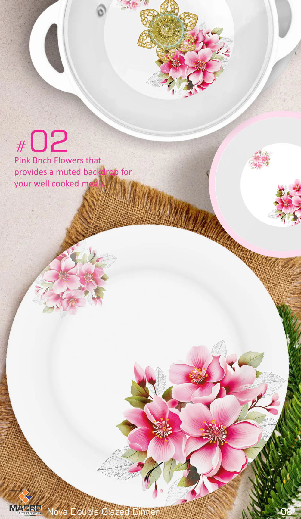 NOVA 80-Piece Double Glaze Melamine Dinner Set | Complete 15-Person Tableware Set