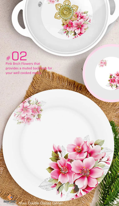 NOVA 80-Piece Double Glaze Melamine Dinner Set | Complete 15-Person Tableware Set