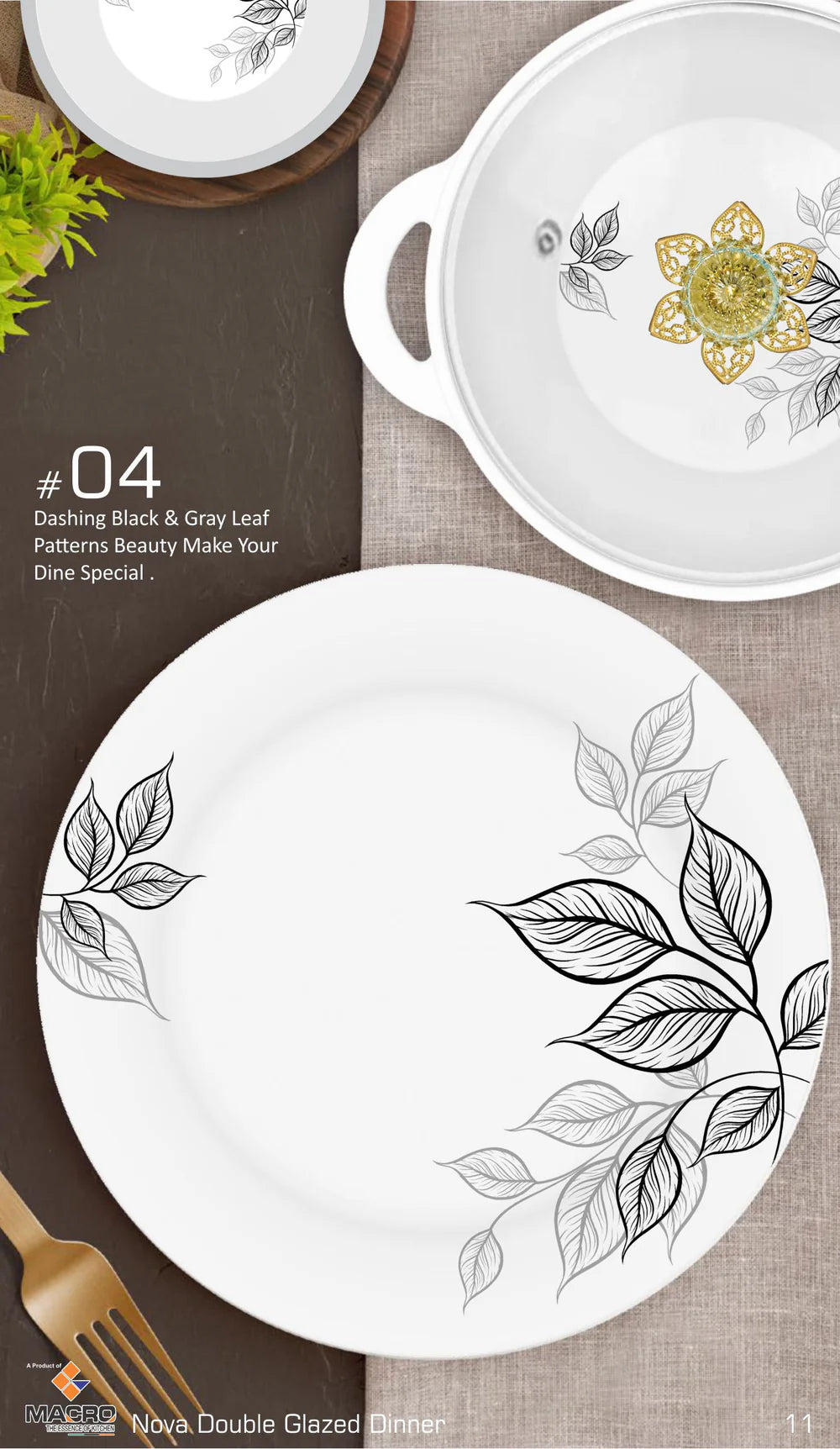 NOVA 80-Piece Double Glaze Melamine Dinner Set | Complete 15-Person Tableware Set