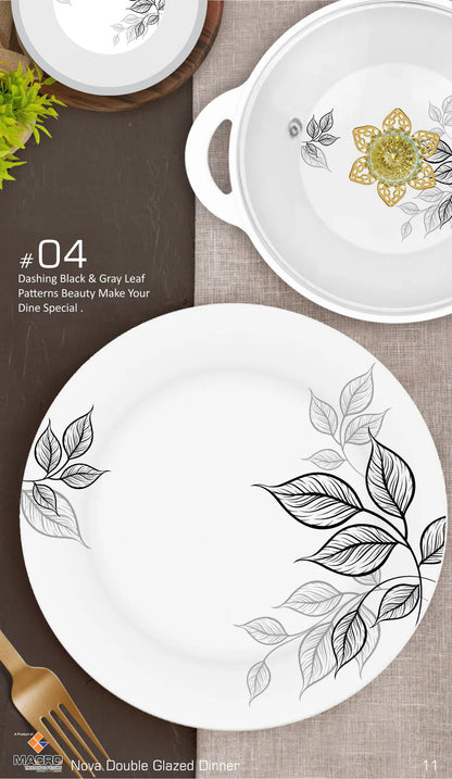 NOVA 80-Piece Double Glaze Melamine Dinner Set | Complete 15-Person Tableware Set