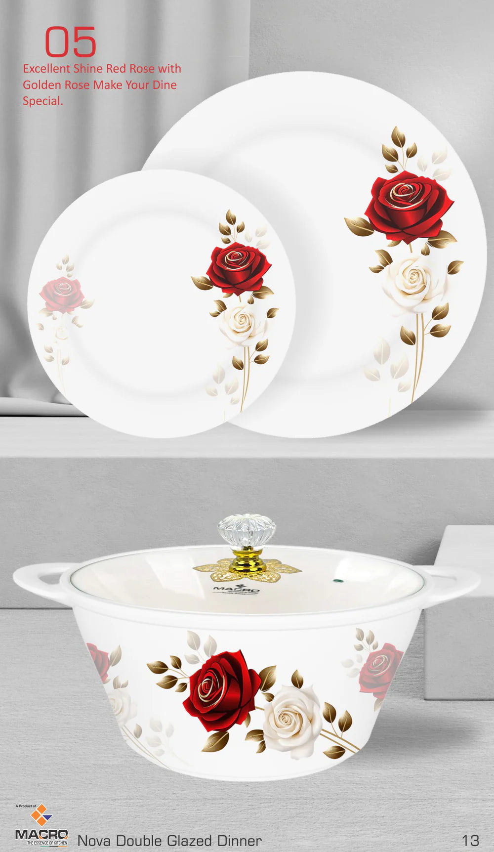 NOVA 80-Piece Double Glaze Melamine Dinner Set | Complete 15-Person Tableware Set