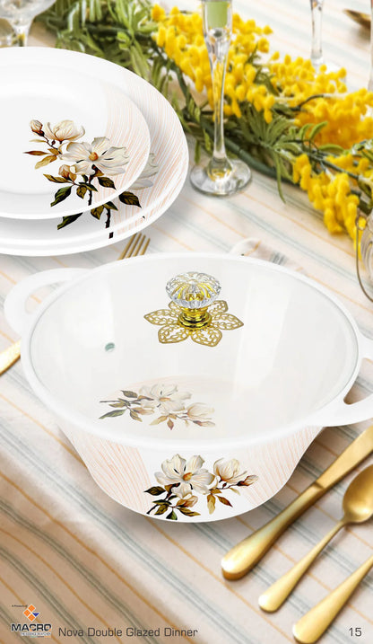 NOVA 80-Piece Double Glaze Melamine Dinner Set | Complete 15-Person Tableware Set