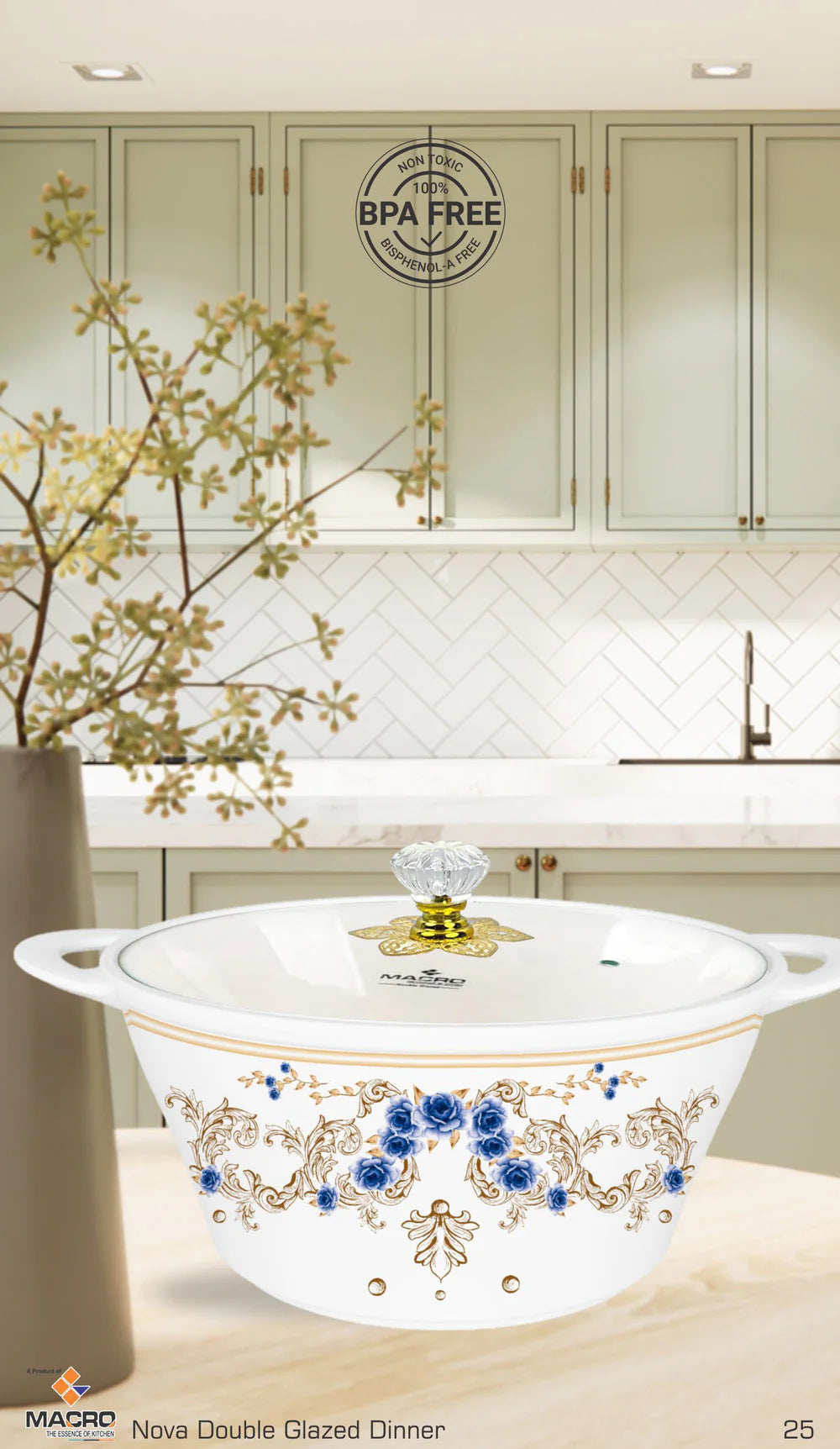 NOVA 80-Piece Double Glaze Melamine Dinner Set | Complete 15-Person Tableware Set