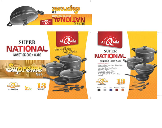 Supreme 13-Piece Non-Stick Cookware Set | Complete Cooking Solution