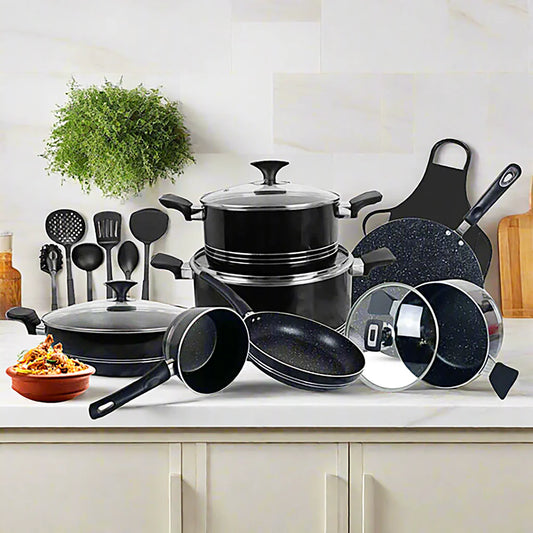 Excellent 18 Pieces Marble Sand Coated with Kitchen Tools