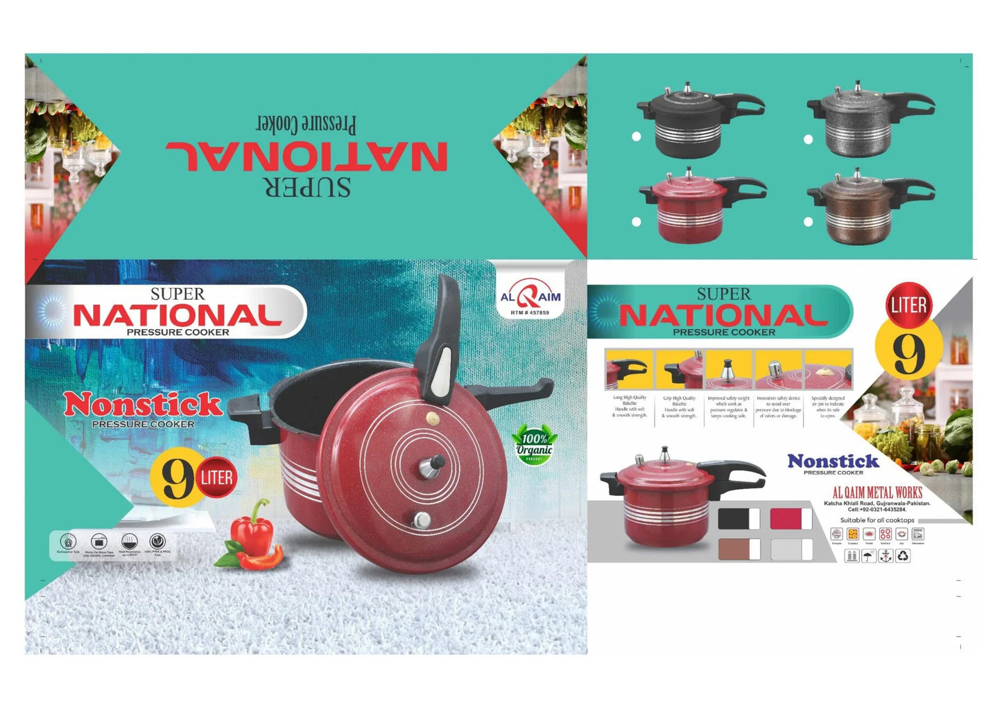 Super National 9 Liter Non-Stick Pressure Cooker | Heavy Anodized | Fast & Healthy Cooking