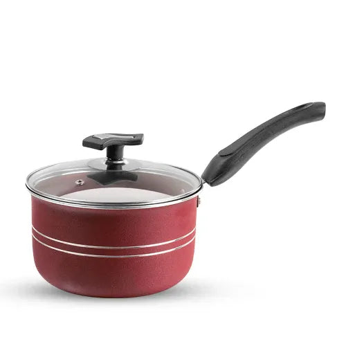 Non-Stick Saucepan with Glass Lid | Everyday Cooking & Chai Pot | 18, 20 & 22 cm